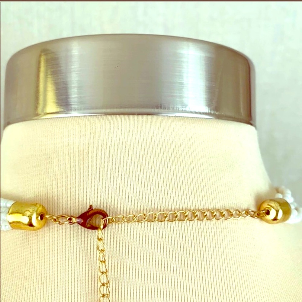 HAWAIIAN Pearls & Gold Beaded 6 Tiered Beautiful Layered Necklace Made i… - Picture 6 of 8